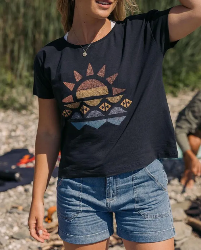 Passenger Clothing Sunray Recycled Cotton TShirt Black Women Tops and TShirts
