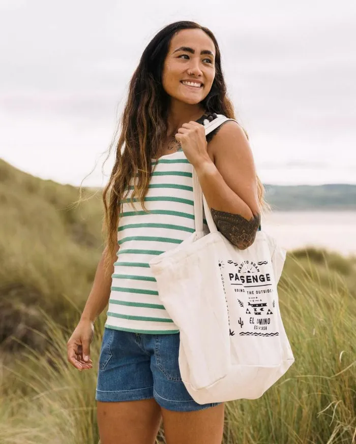Passenger Clothing Sunrise Organic Tote Bag Off White El Camino WomenMen Backpacks and Bags