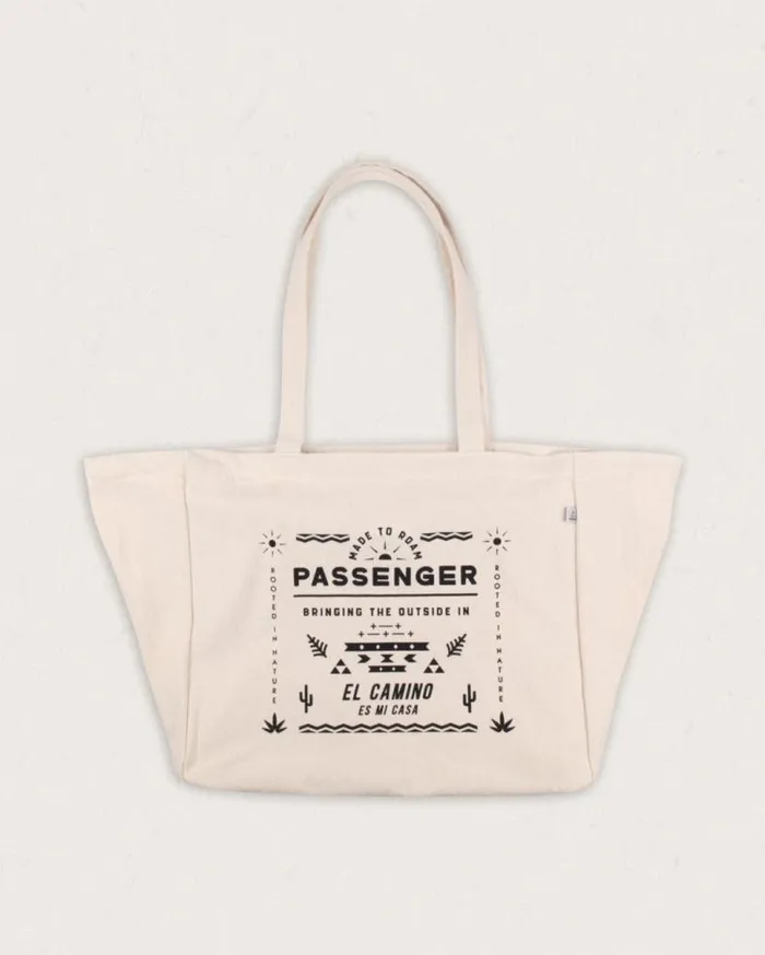 Passenger Clothing Sunrise Organic Tote Bag Off White El Camino WomenMen Backpacks and Bags