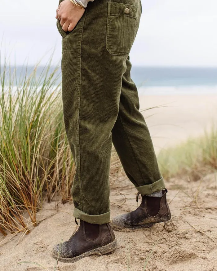 Passenger Clothing Tiaga Cord Dungarees Khaki Women Dungarees and Trousers