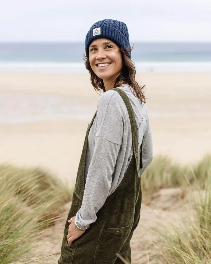 Passenger Clothing Tiaga Cord Dungarees Khaki Women Dungarees and Trousers