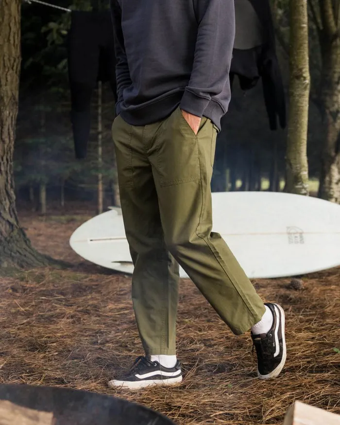 Passenger Clothing Timeless Crop Trouser Khaki Men Trousers