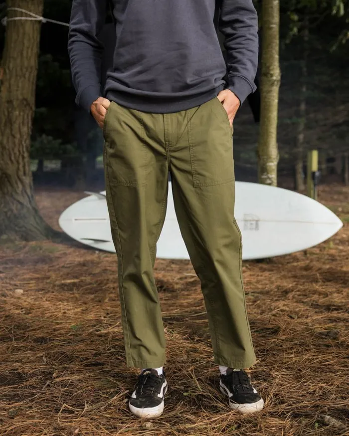 Passenger Clothing Timeless Crop Trouser Khaki Men Trousers