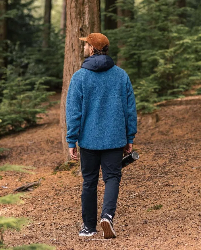 Passenger Clothing Woodland Recycled Polarlined Sherpa Fleece Blue Steel Men Fleece