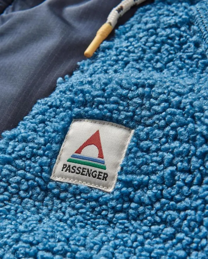 Passenger Clothing Woodland Recycled Polarlined Sherpa Fleece Blue Steel Men Fleece