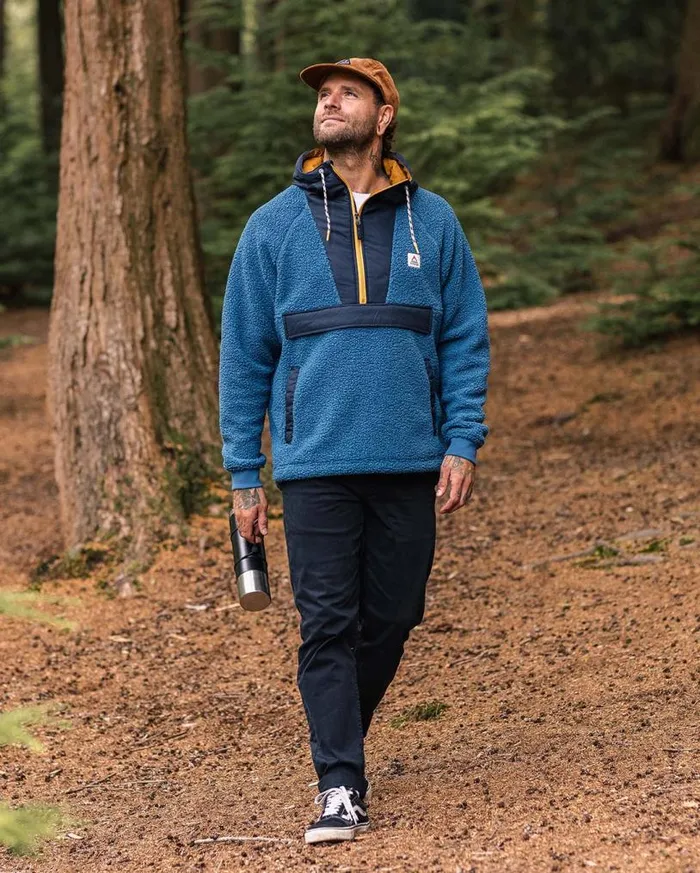 Passenger Clothing Woodland Recycled Polarlined Sherpa Fleece Blue Steel Men Fleece