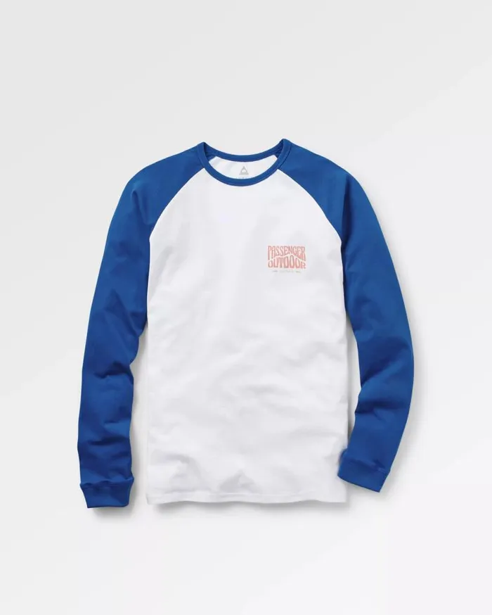 Passenger Clothing Yuca Recycled Cotton LS TShirt True Blue Men TShirts and Vests