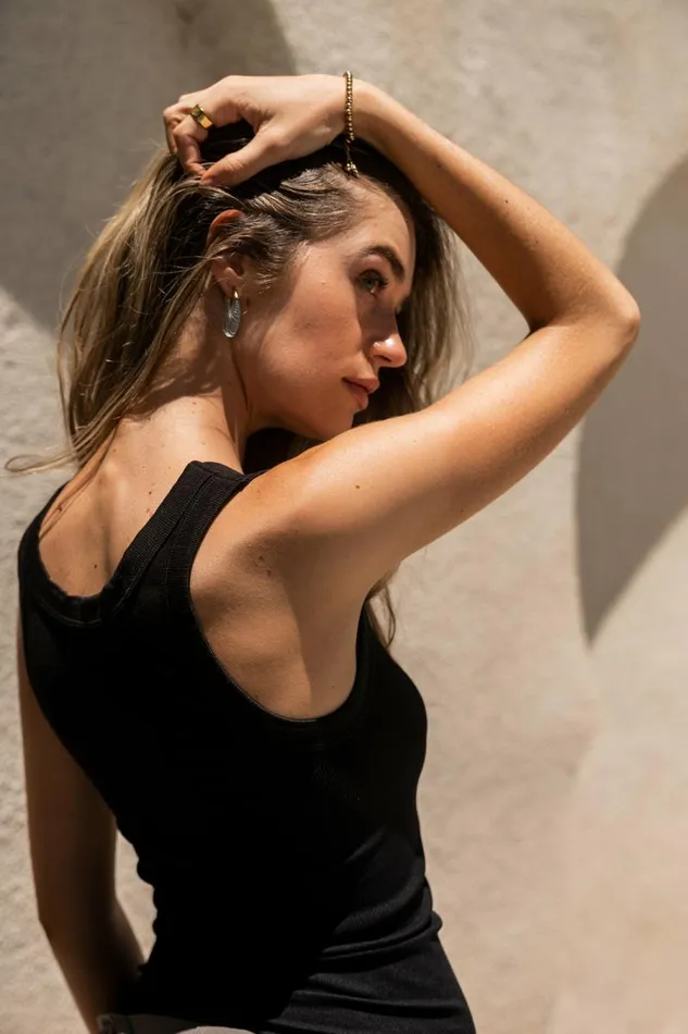 Penny Ribbed Tank In Black Black Women Bohme Tops