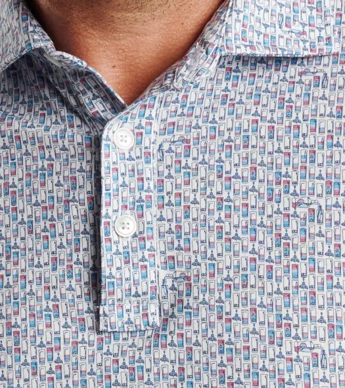 Peter Millar Polos Men Pilot Mill Half Full Printed ShortSleeve Polo