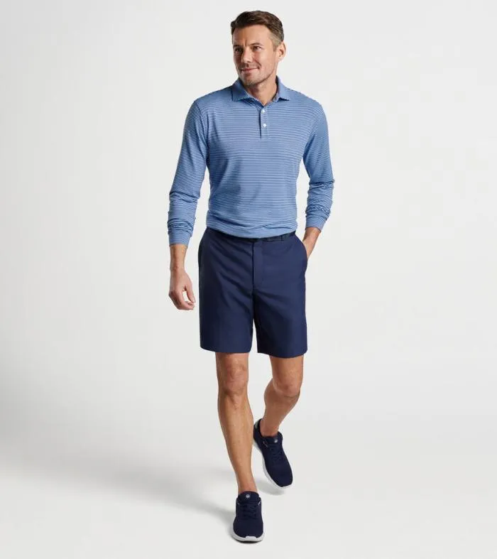Peter Millar Sun Protection Apparel Golf Lyons Stripe Performance Jersey LongSleeve Polo