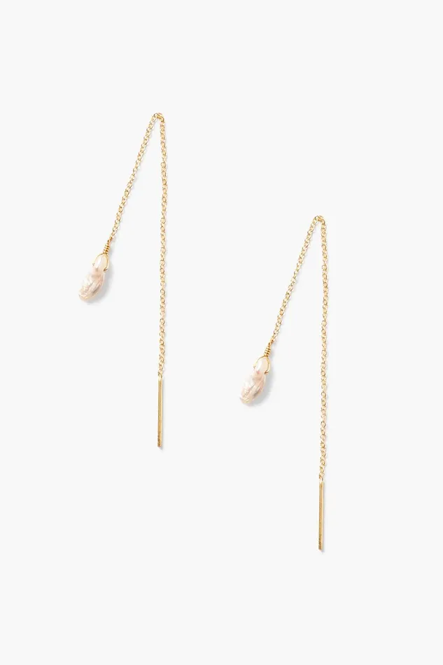 Pink Keshi Pearl Thread Thru Earrings Women Chan Luu Earrings