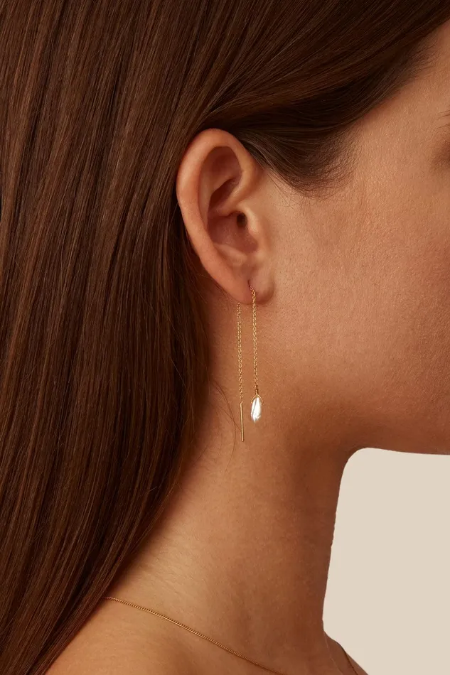 Pink Keshi Pearl Thread Thru Earrings Women Chan Luu Earrings