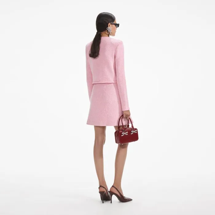 Pink Melange Merino Knit Skirt Women Self Portrait Knitwear Pink Melange Merino Knit Skirt Women Self Portrait Knitwear