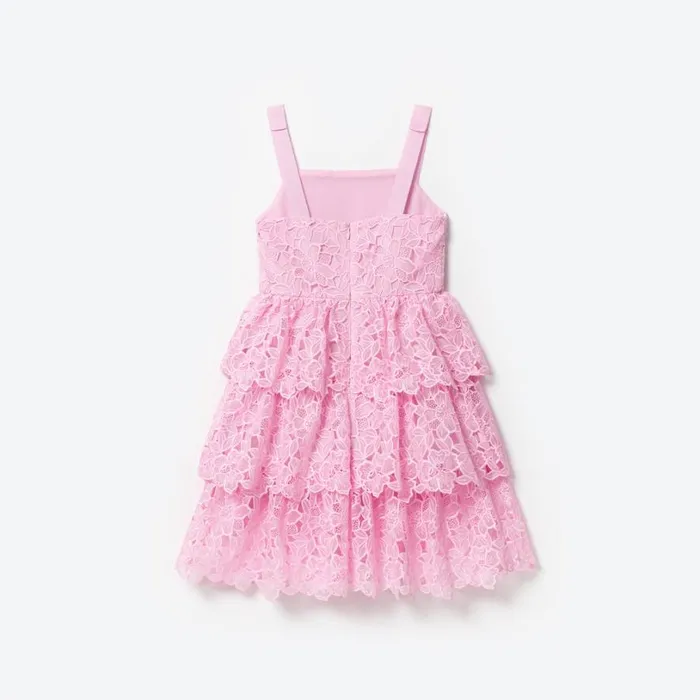 Pink Organza Lace Midi Dress WomenKids Self Portrait Flower Girl Pink Organza Lace Midi Dress WomenKids Self Portrait Flower Girl