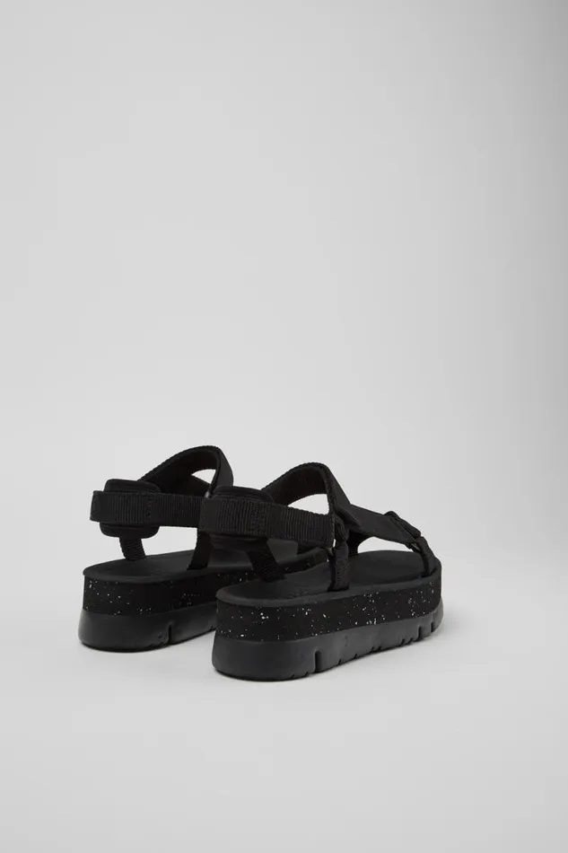 Platforms Women Camper Oruga Up Black Recycled PET Sandals