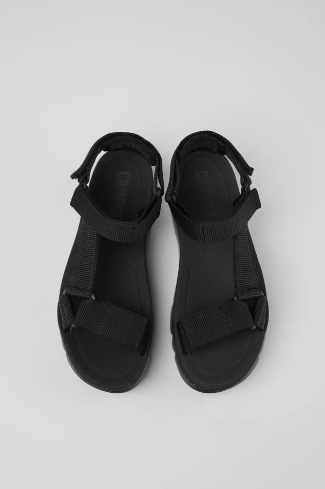 Platforms Women Camper Oruga Up Black Recycled PET Sandals