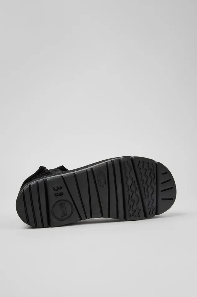 Platforms Women Camper Oruga Up Black Recycled PET Sandals