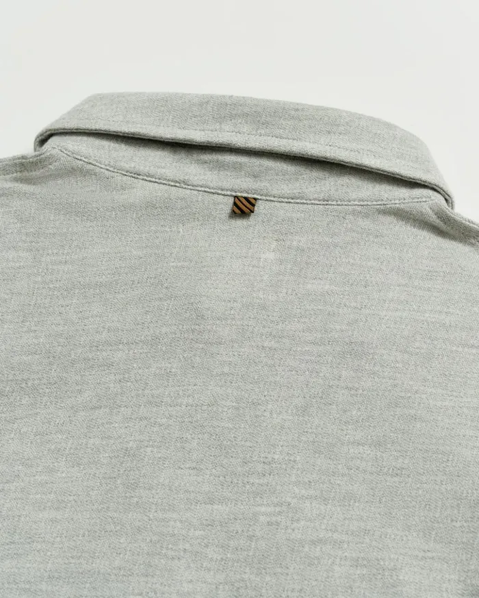 Polos Tees and Henleys Men Billy Reid Ls Herringbone Polo Light Grey
