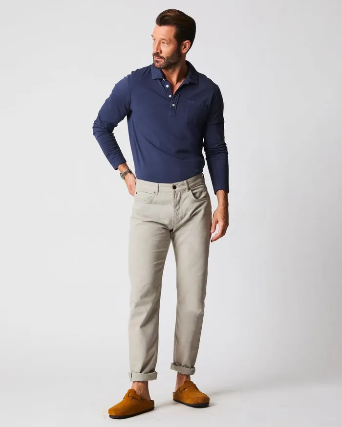 Polos Tees and Henleys Men Billy Reid Long Sleeve Pensacola Polo Navy