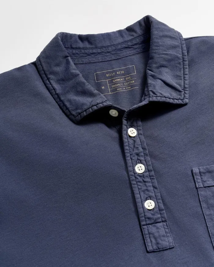 Polos Tees and Henleys Men Billy Reid Long Sleeve Pensacola Polo Navy