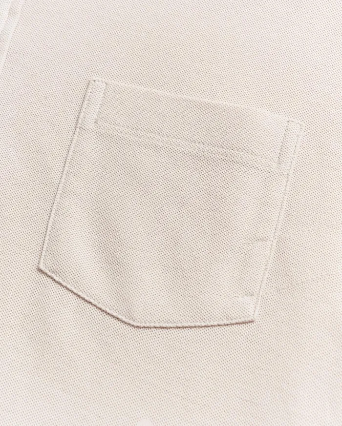 Polos Tees and Henleys Men Billy Reid Pique Pensacola Polo Natural
