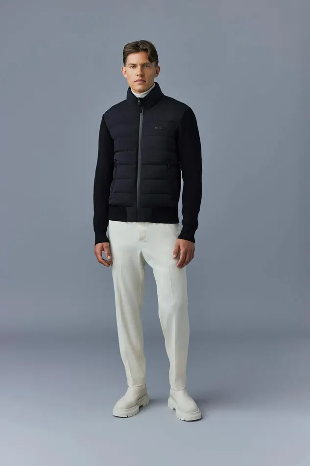 Puffer Men Mackage HANEYCITY Hybrid Light Down Jacket Cream Puffer Men Mackage HANEYCITY Hybrid Light Down Jacket Cream