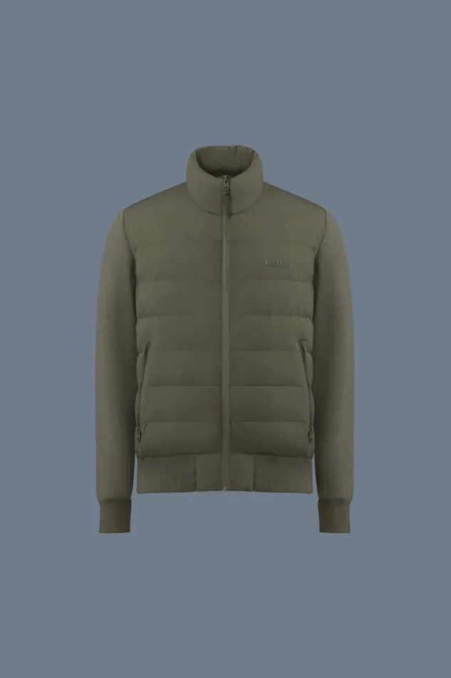 Puffer Men Mackage HANEYCITY Hybrid Light Down Jacket Cream Puffer Men Mackage HANEYCITY Hybrid Light Down Jacket Cream