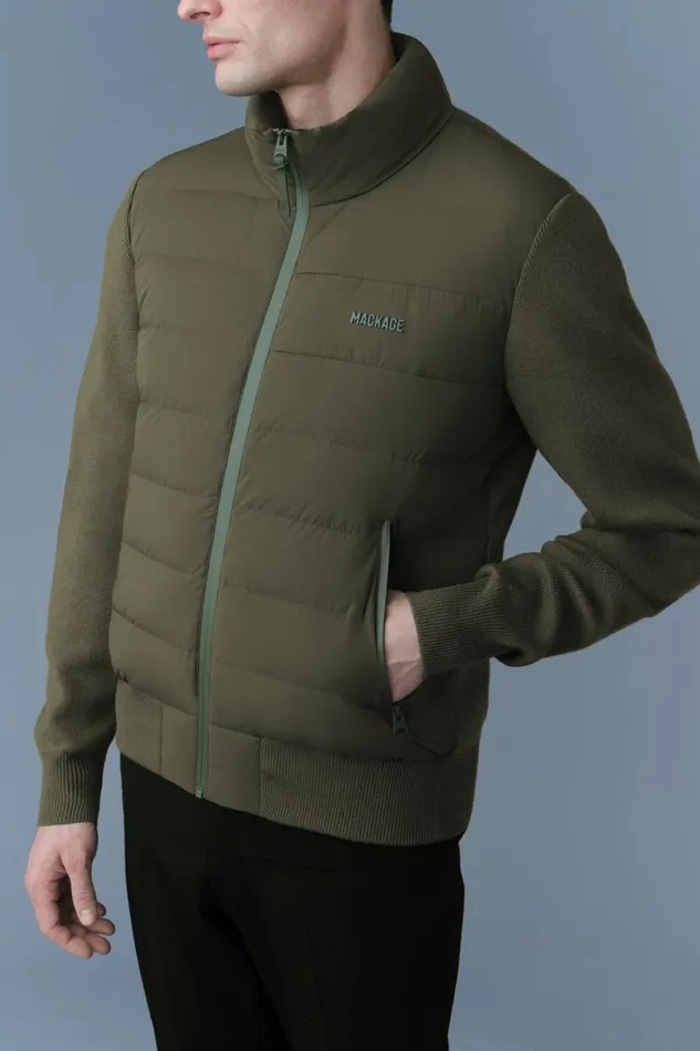 Puffer Men Mackage HANEYCITY Hybrid Light Down Jacket Cream Puffer Men Mackage HANEYCITY Hybrid Light Down Jacket Cream