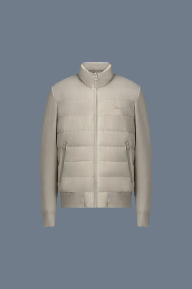Puffer Men Mackage HANEYCITY Hybrid Light Down Jacket Cream Puffer Men Mackage HANEYCITY Hybrid Light Down Jacket Cream