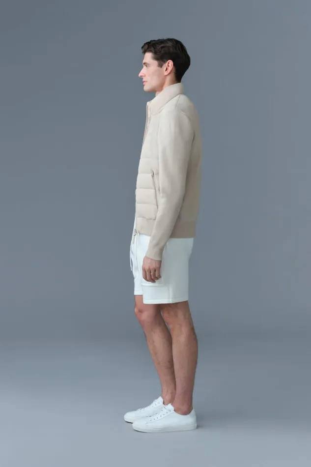 Puffer Men Mackage HANEYCITY Hybrid Light Down Jacket Cream Puffer Men Mackage HANEYCITY Hybrid Light Down Jacket Cream