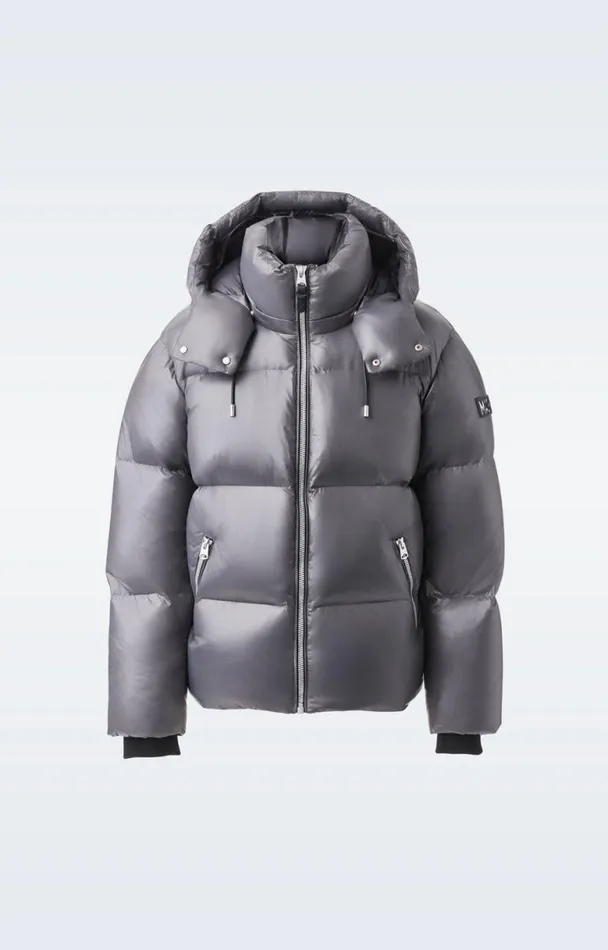 Puffer Men Mackage KENTZ Lustrous Down Jacket With Hood Sapphire