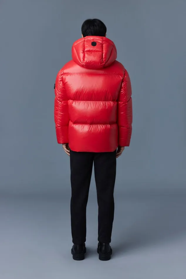 Puffer Men Mackage KENTZ Lustrous Down Jacket With Hood Sapphire