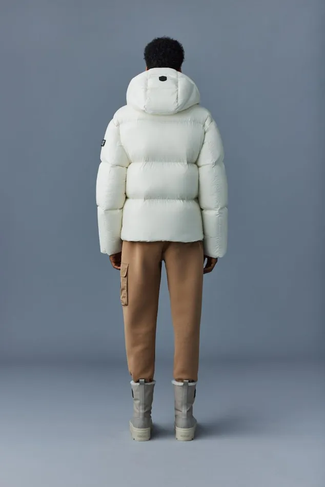 Puffer Men Mackage KENTZ Lustrous Down Jacket With Hood Sapphire