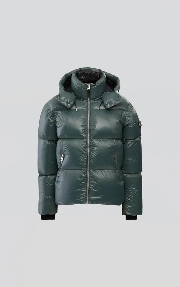 Puffer Men Mackage KENTZ Lustrous Down Jacket With Hood Sapphire