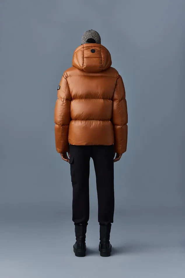 Puffer Men Mackage KENTZ Lustrous Down Jacket With Hood Sapphire
