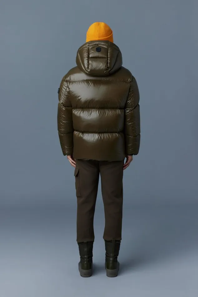 Puffer Men Mackage KENTZ Lustrous Down Jacket With Hood Sapphire