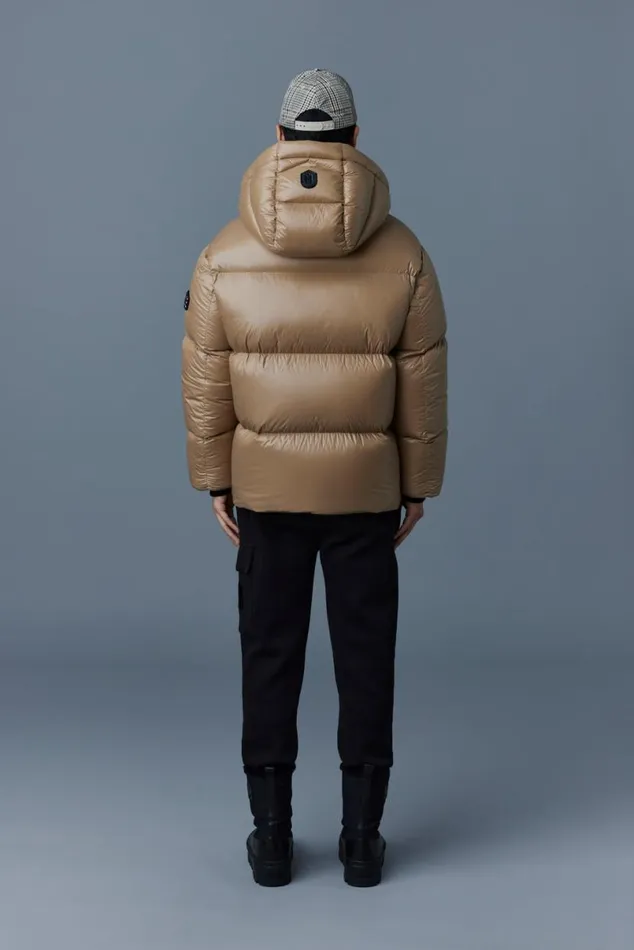 Puffer Men Mackage KENTZ Lustrous Down Jacket With Hood Sapphire