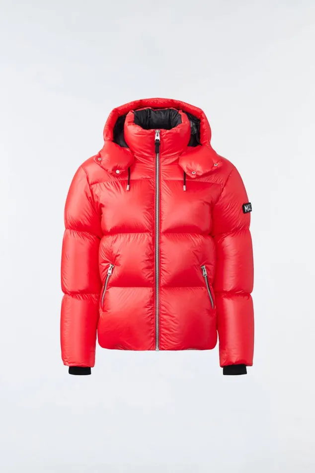 Puffer Men Mackage KENTZ Lustrous Down Jacket With Hood Sapphire