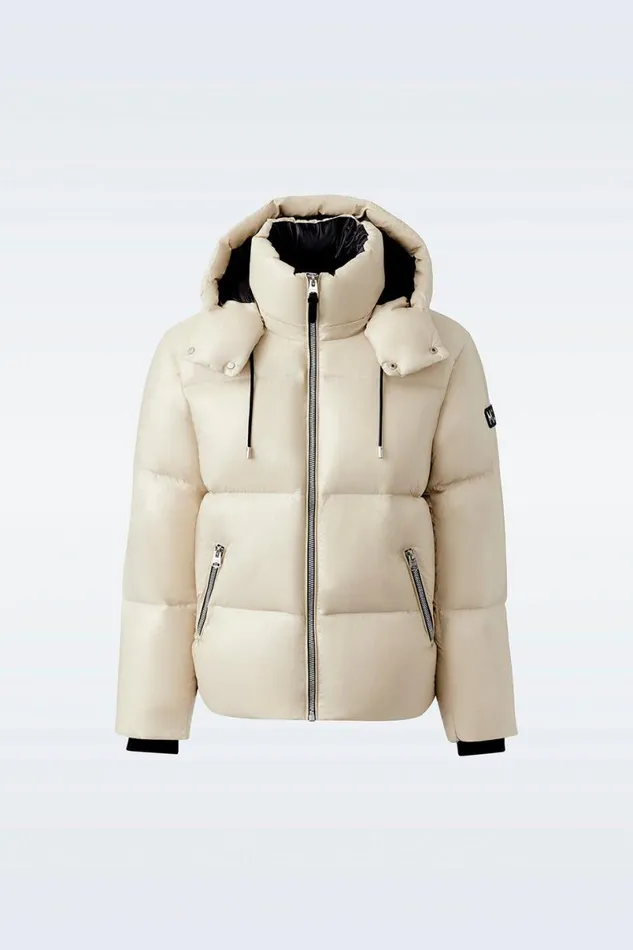 Puffer Men Mackage KENTZ Lustrous Down Jacket With Hood Sapphire