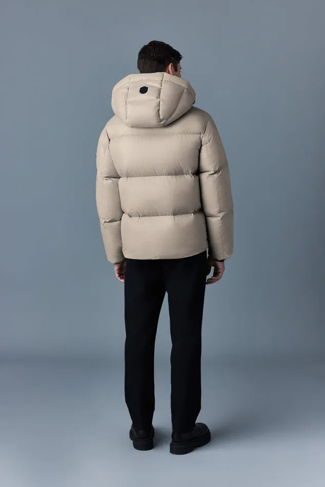 Puffer Men Mackage KENTZ Lustrous Down Jacket With Hood Sapphire