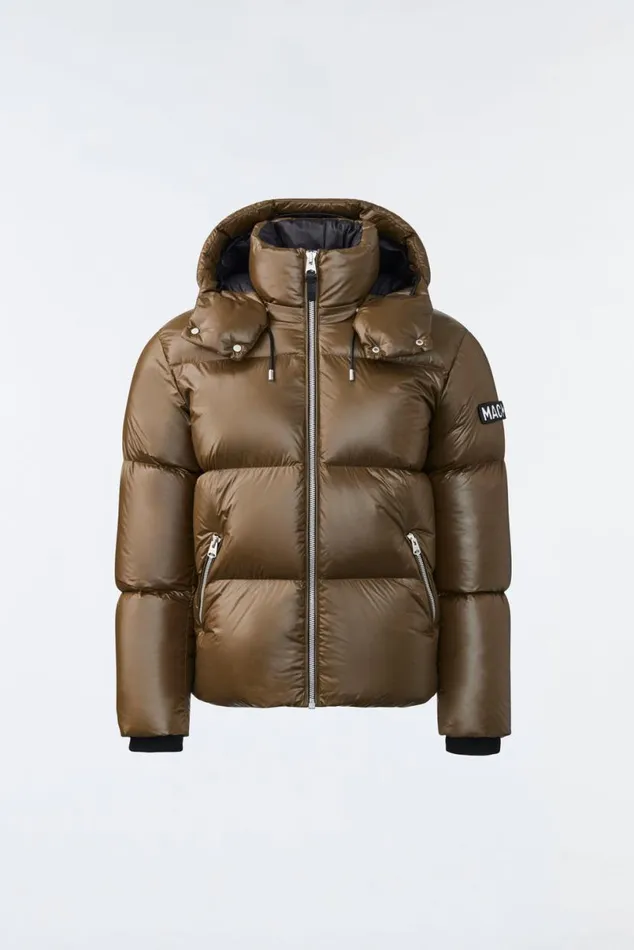 Puffer Men Mackage KENTZ Lustrous Down Jacket With Hood Sapphire