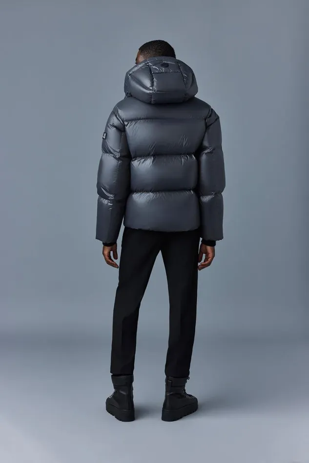 Puffer Men Mackage KENTZ Lustrous Down Jacket With Hood Sapphire