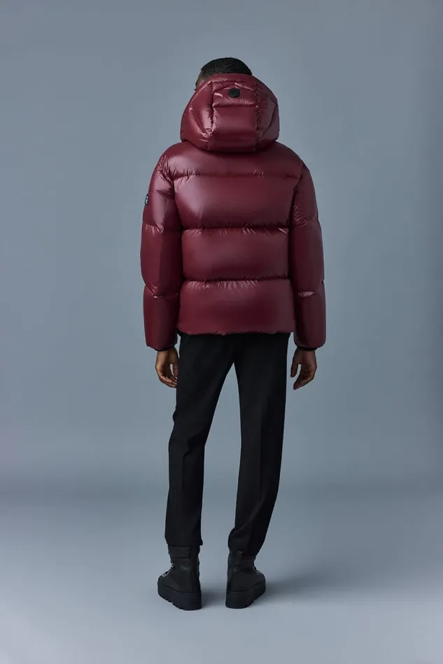 Puffer Men Mackage KENTZ Lustrous Down Jacket With Hood Sapphire