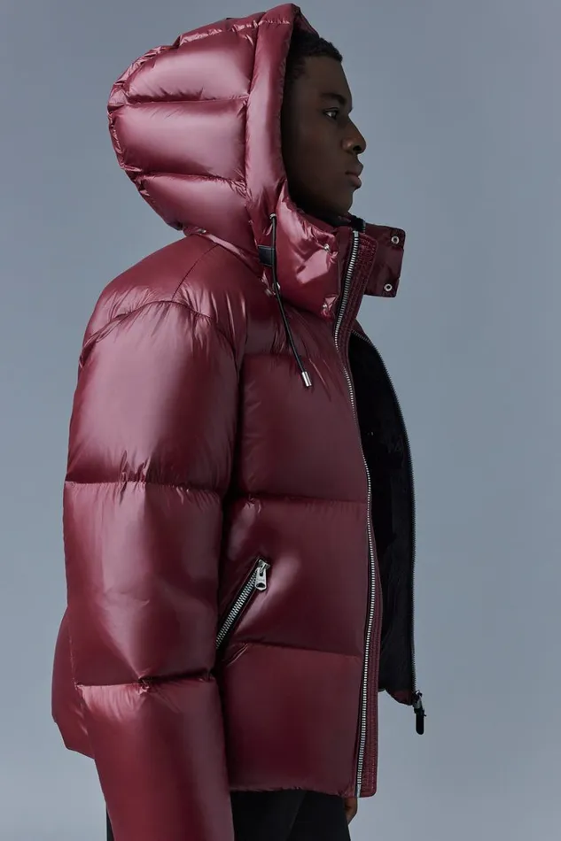 Puffer Men Mackage KENTZ Lustrous Down Jacket With Hood Sapphire