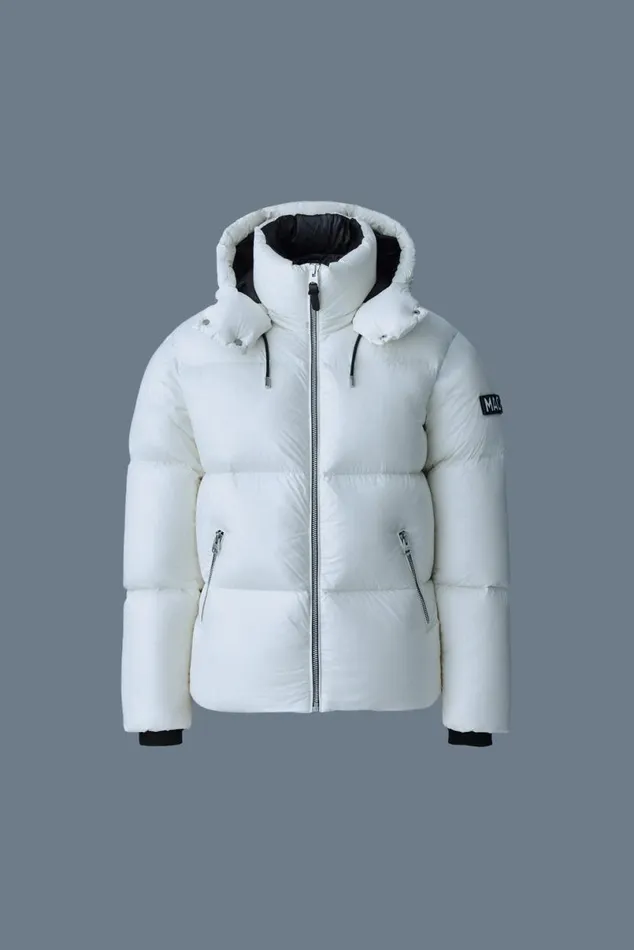 Puffer Men Mackage KENTZ Lustrous Down Jacket With Hood Sapphire
