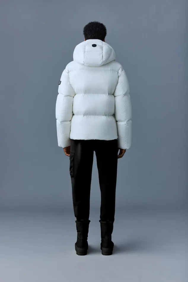 Puffer Men Mackage KENTZ Lustrous Down Jacket With Hood Sapphire