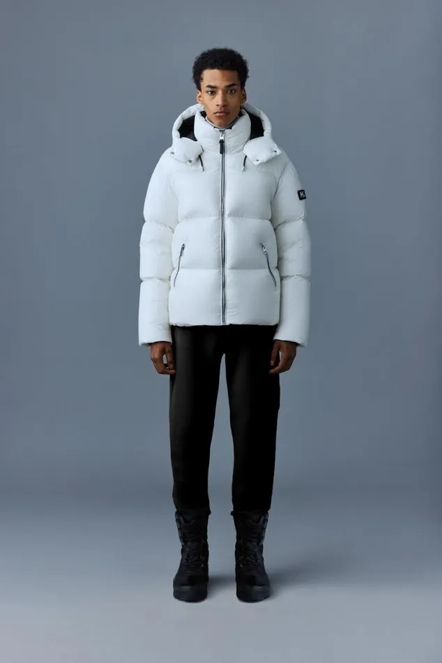 Puffer Men Mackage KENTZ Lustrous Down Jacket With Hood Sapphire