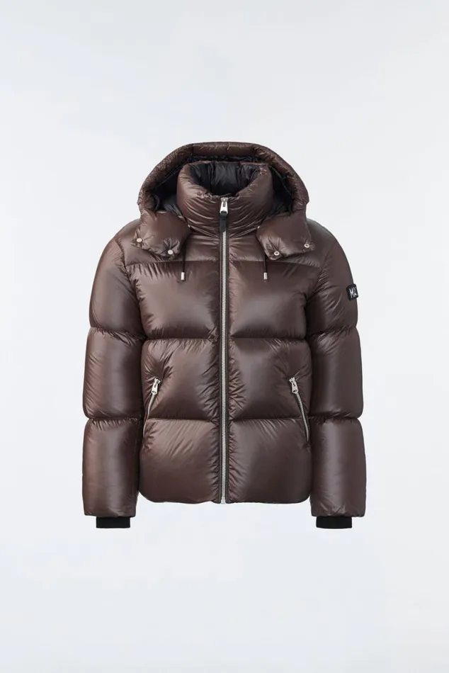 Puffer Men Mackage KENTZ Lustrous Down Jacket With Hood Sapphire