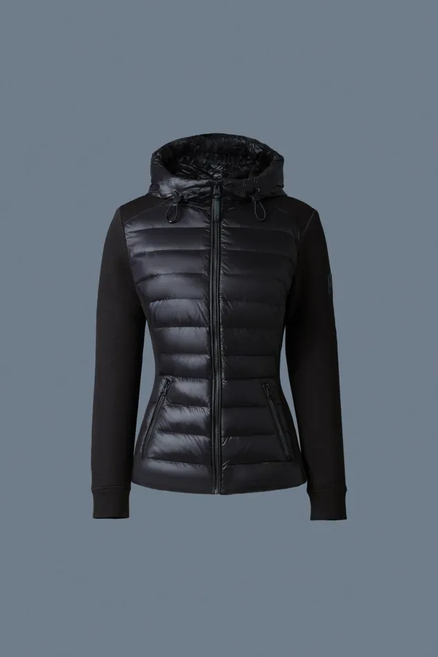 Puffers Women Mackage DELLAR Hybrid Jacket With Hood Cream