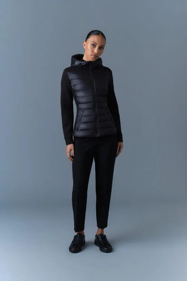 Puffers Women Mackage DELLAR Hybrid Jacket With Hood Cream